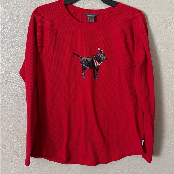 Eddie Bauer Thermal Dog Winter Long Sleeve Top Large Red - Picture 1 of 6